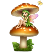 fairy on a mushroom sticker