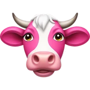 Pink cow sticker