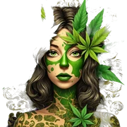 girl with green lips portrait sticker