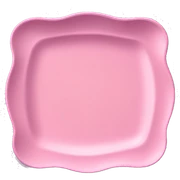 pink plate with wavy edges sticker