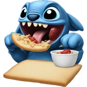 Stich eating sticker