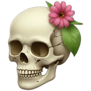 flower skull sticker