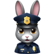 Bunny as a police officer  sticker