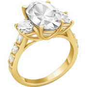 Gold oval diamond engagement ring sticker