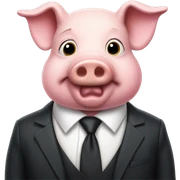 pig wearing suit sticker