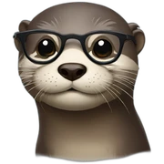 otter with glasses carrying otter with glasses sticker