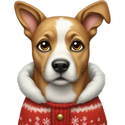 dog with christmas clothes sticker