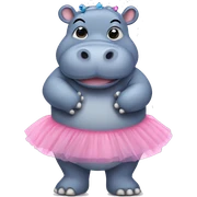 Hippo in a tutu sticker