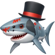 Shark with a top hat sticker