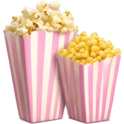 light pink popcorn box and light yellow popcorn sticker