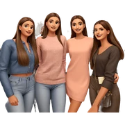 happy girls with stylish looks sticker