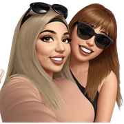 happy girls with sunglasses sticker