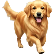 Golden retriever walking a golden retriever  sticker