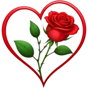 heart rose sticker