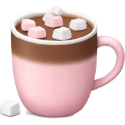Light Pink mug of hot chocolate with marshmallows  sticker