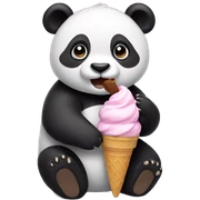 Panda eating ice cream sticker