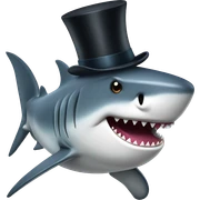 Shark with a top hat sticker