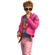 stylish boy in pink jacket sticker