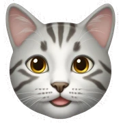white and grey tabby cat sticker