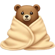 bear cozy in blanket sticker