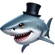 Shark with a top hat sticker