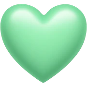 Pastel green heart sticker