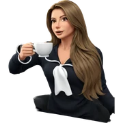 girl sipping tea by window sticker