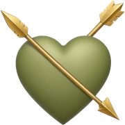 Pale olive heart with arrow sticker