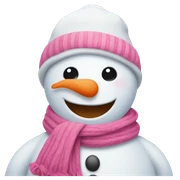 snowman with pink scarf sticker