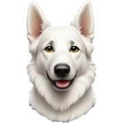 white shepherd dog facing forward  sticker