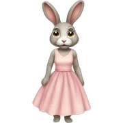 Rabbit with dress sticker