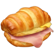 croissant with ham and cheese sticker