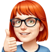 Red head white girl with glasses giving thumbs up sticker