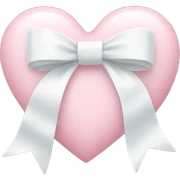Pastel pink heart with white bow sticker