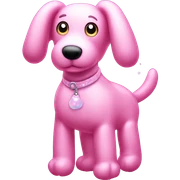 Pastel Pink Balloon Animal "A pastel pink balloon animal shaped like a dog, glowing softly with a shimmery finish and surrounded by tiny floating sparkles." sticker