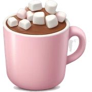 Light Pink mug of hot chocolate with marshmallows  sticker