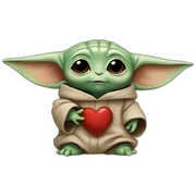 Baby yoda heart sticker