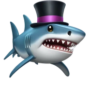 Shark with a top hat sticker