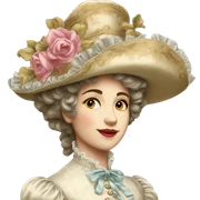 Vintage rococo hat sticker