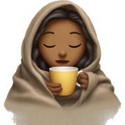 girl inside a blanket sipping coffee eyes closed sticker