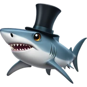 Shark with a top hat sticker