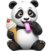 Panda eating ice cream sticker