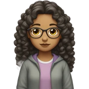 Praying girl curl dark hair tan olive skin glasses cute clothes sticker