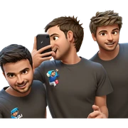 boys taking a selfie sticker