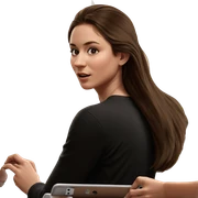 girl with brown hair indoors sticker