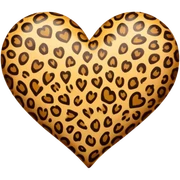 leopard print heart sticker