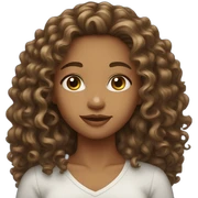 girl long curly hair sticker