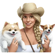girl with dog outdoors smile sticker