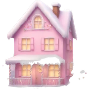 pink pastel house with design Christmas cute sticker