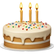 Beige and white birthday cake sticker
